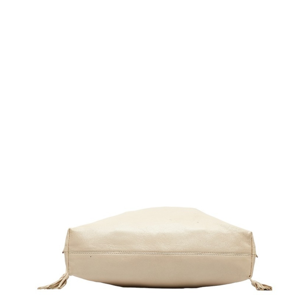 Gucci Leather Tassel Tote Handbag Bag White - Picture 4 of 7